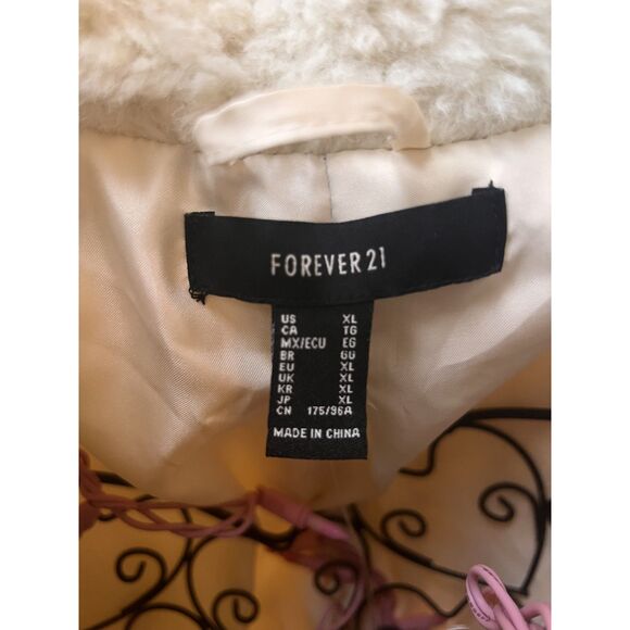 Beautiful Faux Fur Cream Lined Soft Winter Coat Forever 21 Premium Size XL BNWT! - Picture 9 of 10